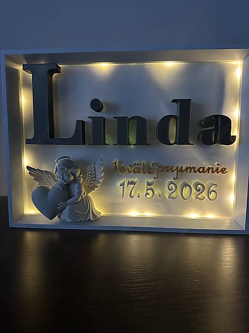 Rámiky - Personalizovaný rám s LED osvetlením – 3D tlač - 18390822_