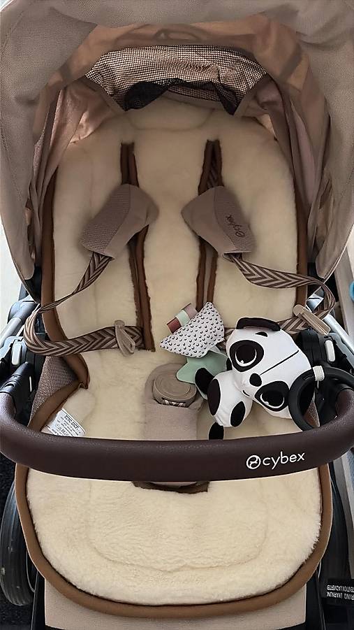Detský textil - Vlnienka Podložka do kočíka CYBEX e-Gazelle S 100% Merino top super wash Natural na mieru - 18393595_