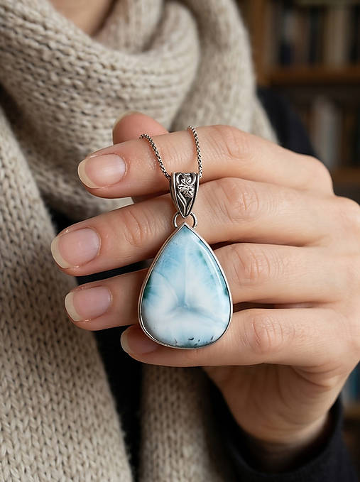 Strieborný prívesok Ag925 Larimar