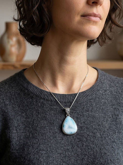 Strieborný prívesok Ag925 Larimar