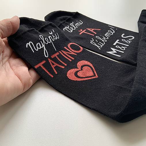Maľované ponožky pre najlepšieho ocka / tata / tatina / ocinka