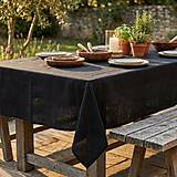 Úžitkový textil - Ľanový obrus na stôl – prírodný minimalistický obrus BLACK - 18395970_
