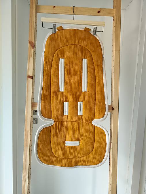 Detský textil - Joolz AER Seat Liner / Podložka do kočíka 100% Merino top super wash Natural 100% Mušelin žltý - 18395577_