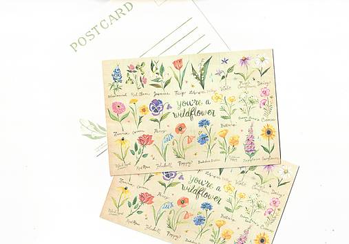 Papier - Pohľadnica "You´re a wildflower" - 18395205_