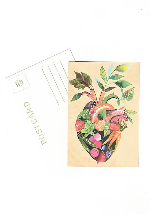 Papier - Pohľadnica "farmers heart" - 18395240_