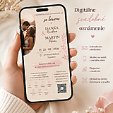 Grafika - Digitálne svadobné oznámenie s odkazom na svadobnú webstránku - 18396445_