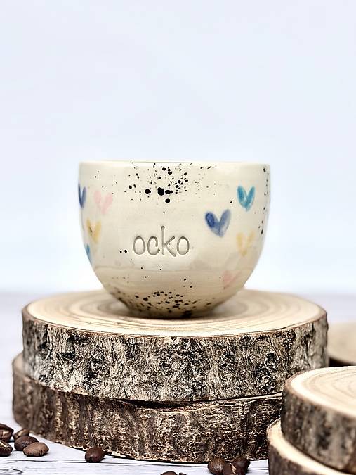 Farebné Srdiečka - pohárik cappuccino ocko (200ml, bez uška)