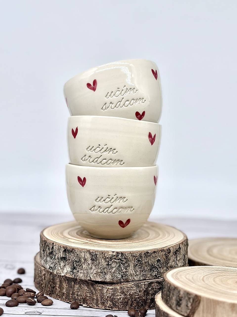 Love - pohárik cappuccino učím srdcom (200ml, bez uška)