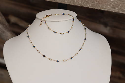 Retiazka s lapis lazuli a magnezit