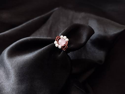 Prstene - Romantický medený prsteň "cherry blossom" - 18399141_
