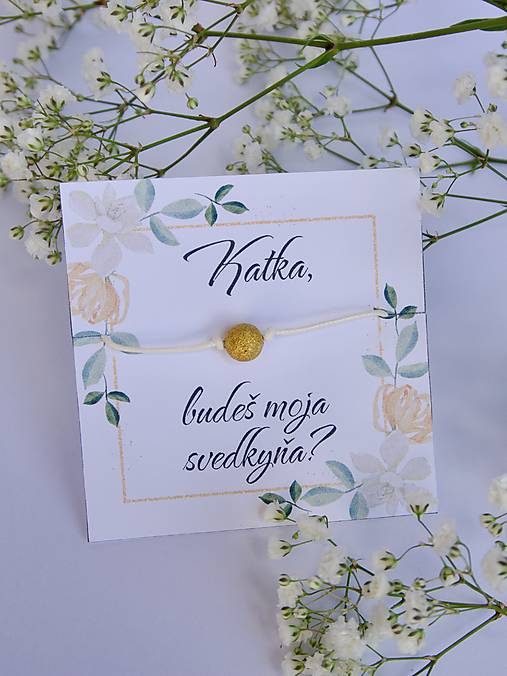 Grafika - Personalizovaná kartička Budeš moja družička? s menom a náramkom (Svedkyňa) - 18400023_
