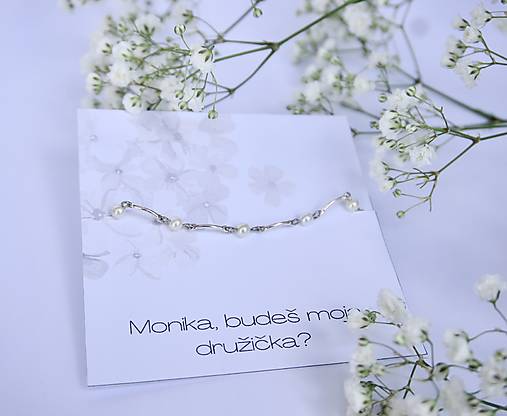 Grafika - Personalizovaná minimalistická kartička Budeš moja družička? s menom a náramkom (Družička) - 18400041_