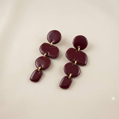 Náušnice - Náušnice "Deep burgundy" - 18400604_