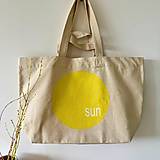 Nákupné tašky - Veľká plátená taška "sun" - letná plážová a shopper taška - 18399332_