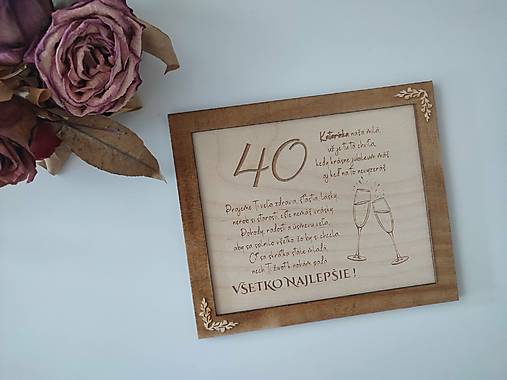 Papiernictvo - Drevená tabuľka/obraz - Jubileum - 18400062_
