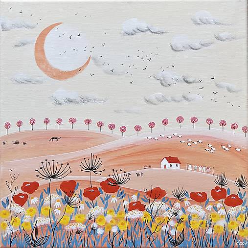 Letný súmrak, originál 40x40