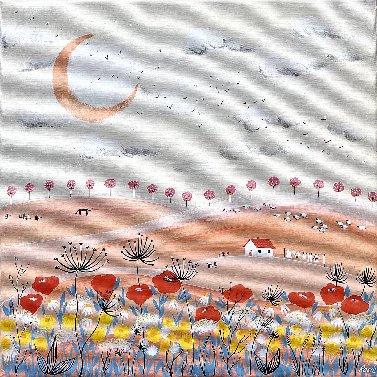 Letný súmrak, originál 40x40