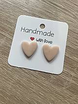 Náušnice - Pastel hearts - náušnice z polymérovej hmoty - 18401149_