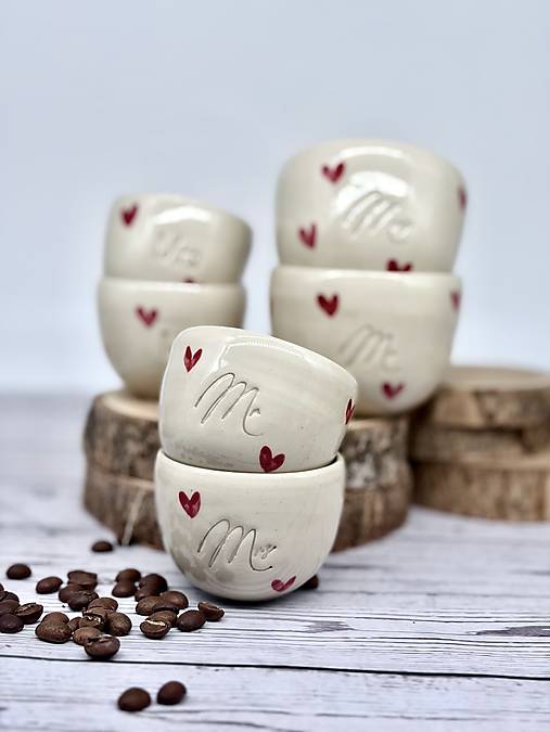 Love - set pohárikov espresso Mrs a Mr (100, bez uška)