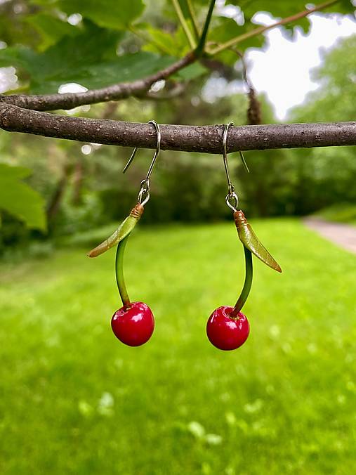 Náušnice - Cherry - 18402541_
