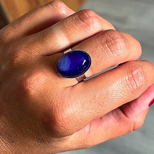 ZĽAVA 25% Purple Dragon Agate Ring / Prsteň s fialovým dračím achátom E061