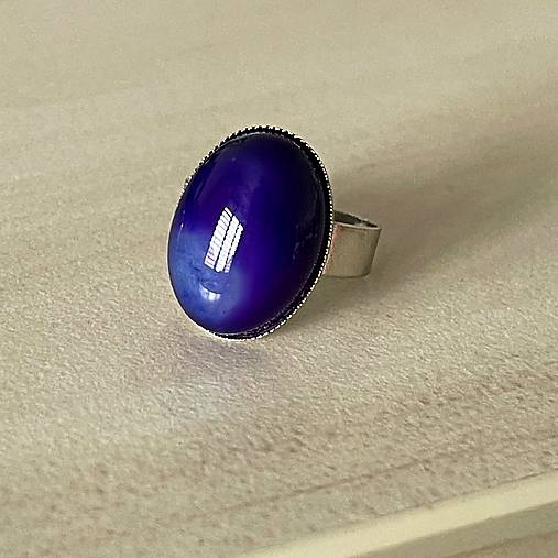 ZĽAVA 25% Purple Dragon Agate Ring / Prsteň s fialovým dračím achátom E061