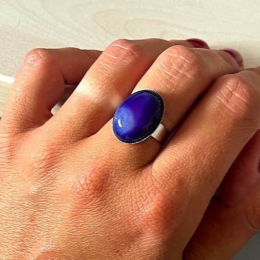 ZĽAVA 25% Purple Dragon Agate Ring / Prsteň s fialovým dračím achátom E061