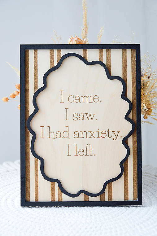 Dekorácie - Drevený obrázok - Anxiety - 18405425_