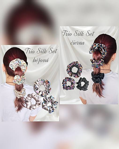 Trio Silk Set – hodvábne gumičky s autorskou potlačou