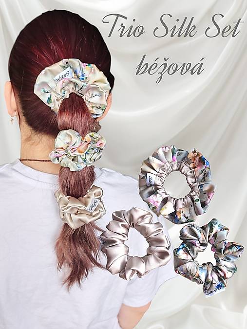 Trio Silk Set – hodvábne gumičky s autorskou potlačou