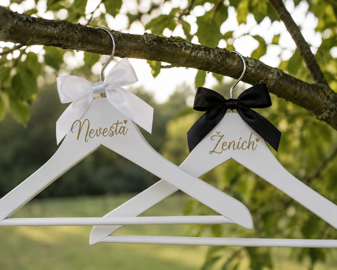 Svadobné vešiaky Nevesta & Ženích