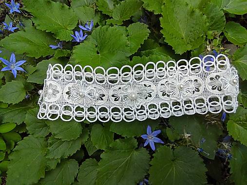 Spodná bielizeň - Ivory svadobný podväzok + čipkové kvety 31 - 18408513_