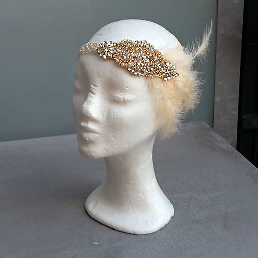 Čiapky, čelenky, klobúky - Great Gatsby Laura ... čelenka - 18410441_