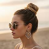 Náušnice - Korálkové náušnice ROSE GOLD - 18410695_