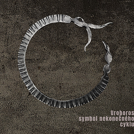 Sochy - Ručne kovaný Uroboros - 18412556_
