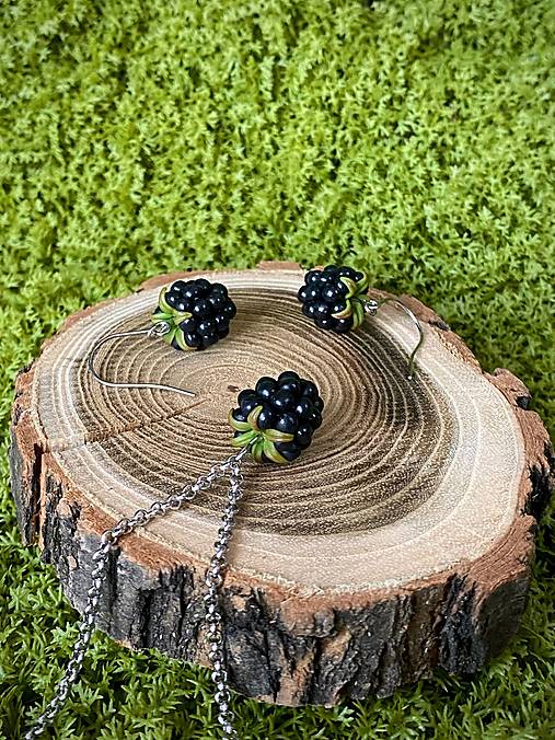 Náhrdelníky - Blackberries...set - 18411548_