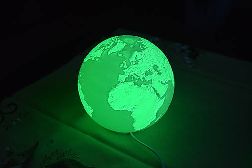 Svietidlá - Detská lampa globus s farebným podsvietením - 18411579_