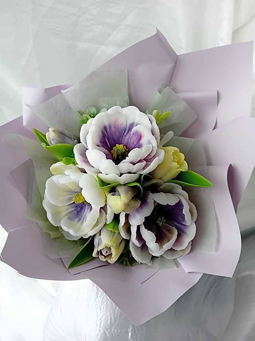 Dekorácie - Mydlová kytička s tulipánmi - 18412443_