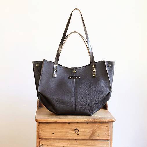Veľké tašky - Kožená shopper-ka AMOLIA No.2 - 18413835_