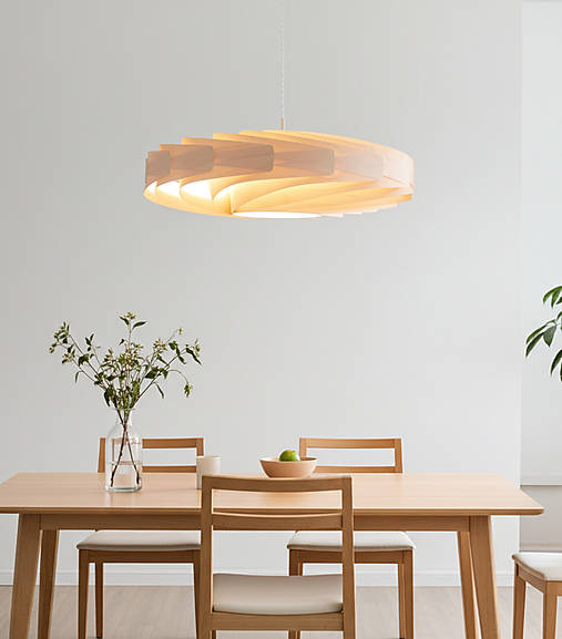 Svietidlá - L21B, Ø60-80cm Visiaca lampa z brezovej dyhy - 18413809_