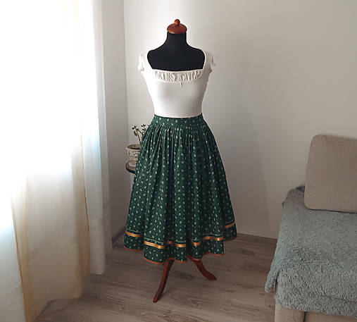 Sukne - Zelená sukňa 2 - Folklórna - 18415259_