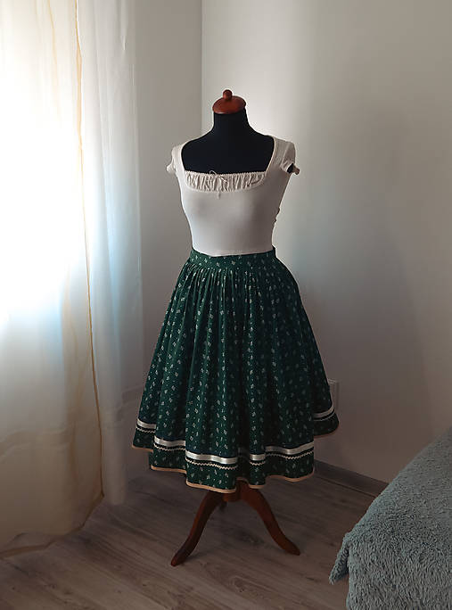 Sukne - Zelená sukňa - Folklórna - 18415280_
