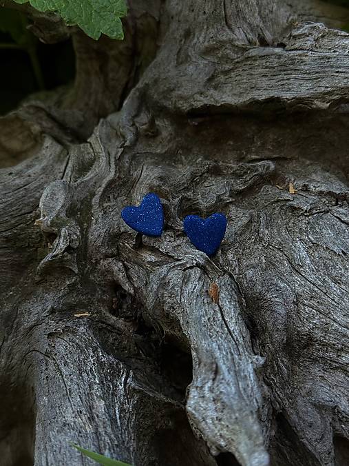 Blue sky hearts - náušnice z polymérovej hmoty