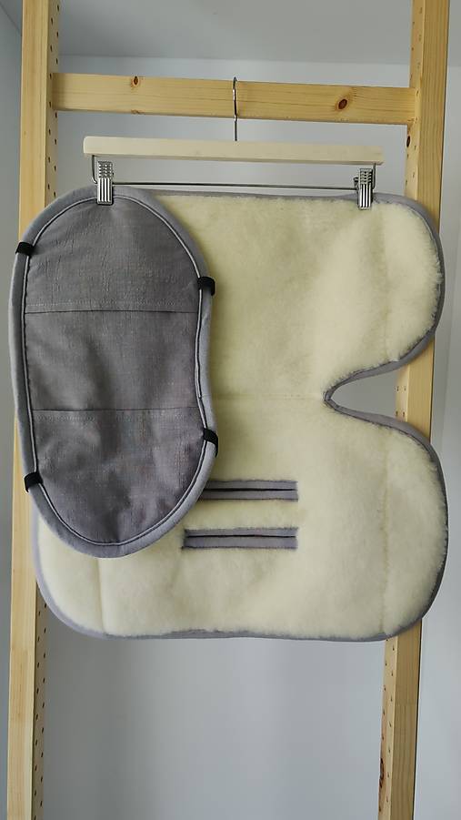 Detský textil - Zmenšujúca vložka XL Vlnienka proti poteniu do autosedačky BESAFE  izi turn 100% Merino top super wash 100% ľan šedý - 18421702_