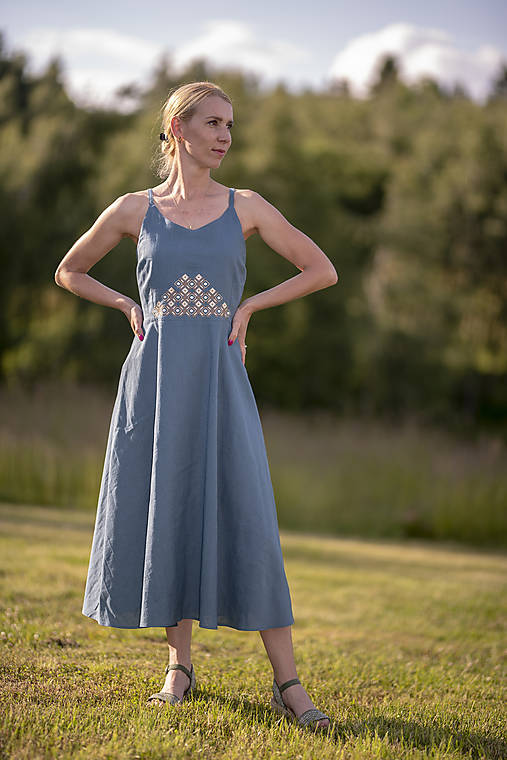 Šaty - Ľanové šaty – Žilina - 18421574_