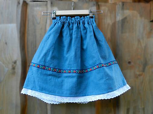 Detské oblečenie - Folklórna Ľanová sukňa detská - 18425801_