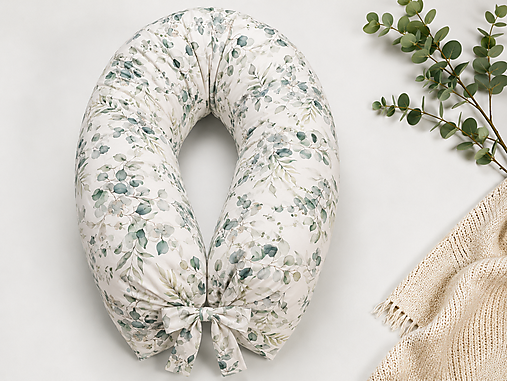 Detský textil - Tehotenský vankúš / Vankúš na dojčenie eucalyptus - 18426584_