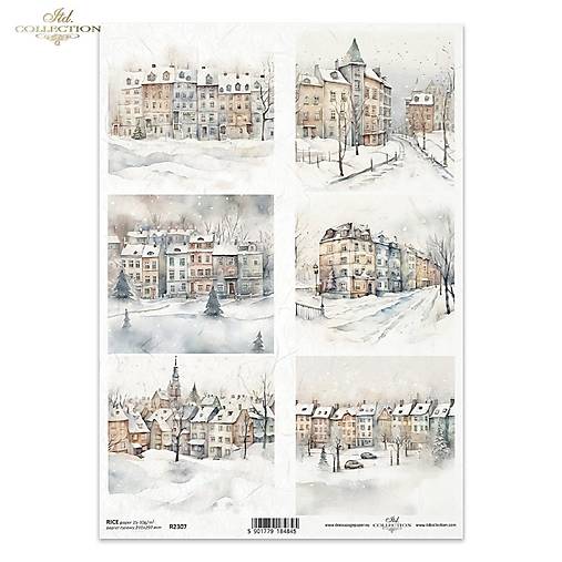 Ryžový papier A4 - zimný motív - ITD Collection - R2307