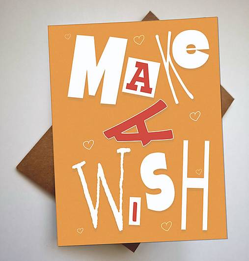 Papiernictvo - Pohľadnica Make a Wish - 18427257_