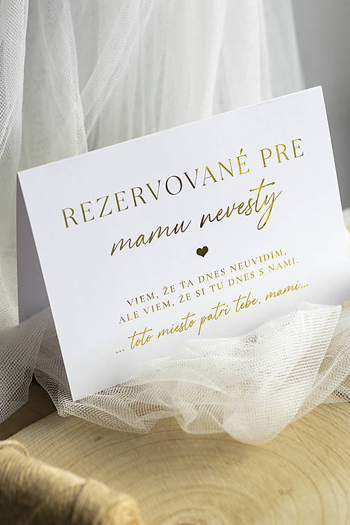 Papiernictvo - Rezervované miesto pre... - svadobná kartička STRIEŠKA zlatá & biela - 18429216_